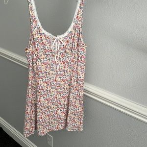 COPY - PACSUN LA HEARTS floral dress with ribbon and lacing neckline!